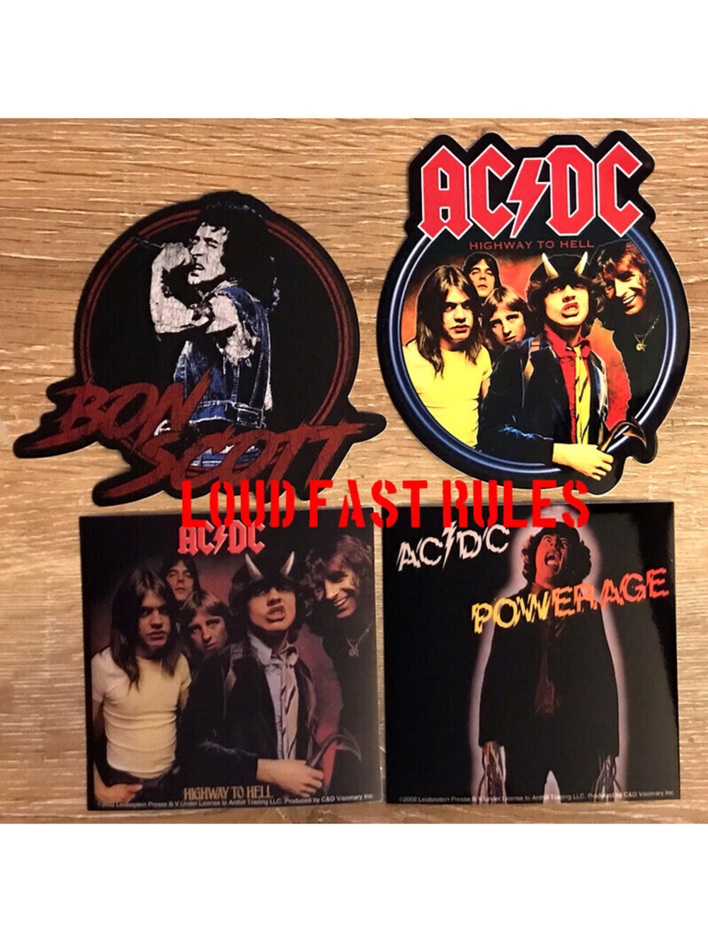 AC/DC STICKER SET DECAL LOT OF 4 bon scott, highway to hell official licensed
